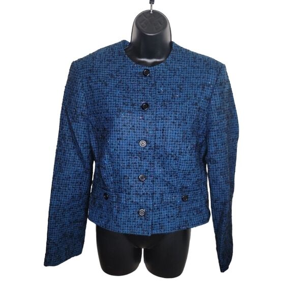 Pendleton blue tweed wool blazer jacket size 10 - Picture 1 of 8